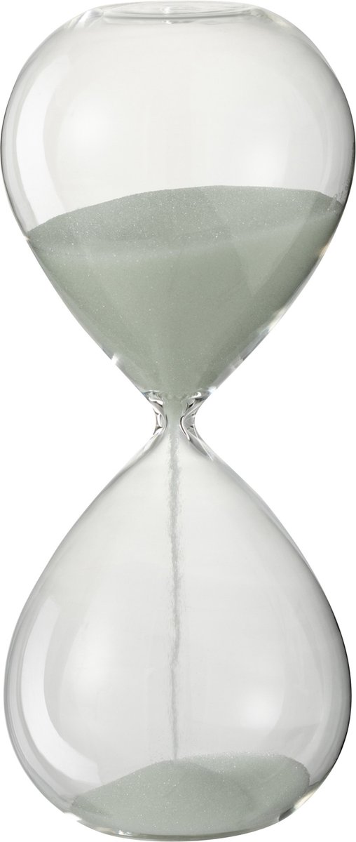 Zandloper | glas | wit | 10.5x10.5x (h)24 cm